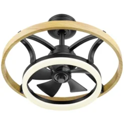 Honeywell Acklen Indoor Fandelier Modern Ceiling Fan with Color Changing Technology and Remote Control - 21 Inch, Matte Black