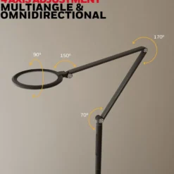 Honeywell Adjustable Modern Floor Lamp with Remote and Eye Protection, 2700k-5700k Color Temperature and 5 Brightness Levels, Black - HWL-F01BK