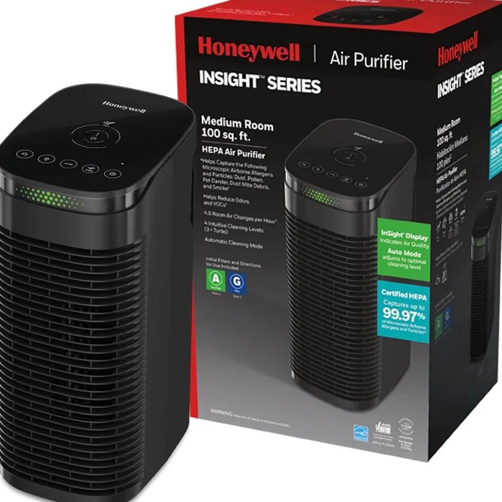 Honeywell Allergen Plus HEPA Tower Small Air Purifier - Black, HPA080B