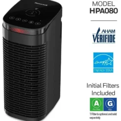Honeywell Allergen Plus HEPA Tower Small Air Purifier - Black, HPA080B