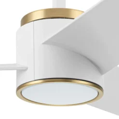 Honeywell Altan Indoor or Covered Outdoor Ceiling Fan with Adjustable LED Light, 52-Inch, White and Brushed Gold - 53057-03