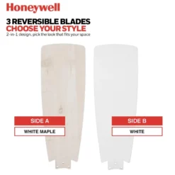 Honeywell Barcadero 3-Blade Ceiling Fan with Light, Bright White, 44-Inch - 51475