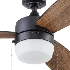 Honeywell Barcadero 3-Blade Ceiling Fan with Light, Matte Black, 44-Inch - 51476