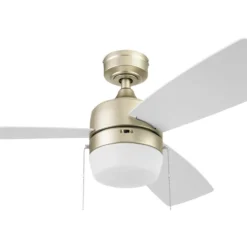 Honeywell Barcadero 3-Blade Ceiling Fan with Light, Champagne, 44-Inch - 51625