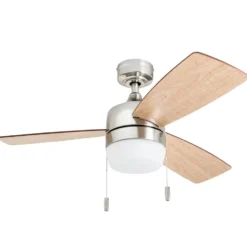 Honeywell Barcadero Indoor LED Ceiling Fan, Modern Brushed Nickel, 44-Inch - 50616