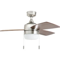 Honeywell Barcadero Indoor LED Ceiling Fan, Modern Brushed Nickel, 44-Inch - 50616