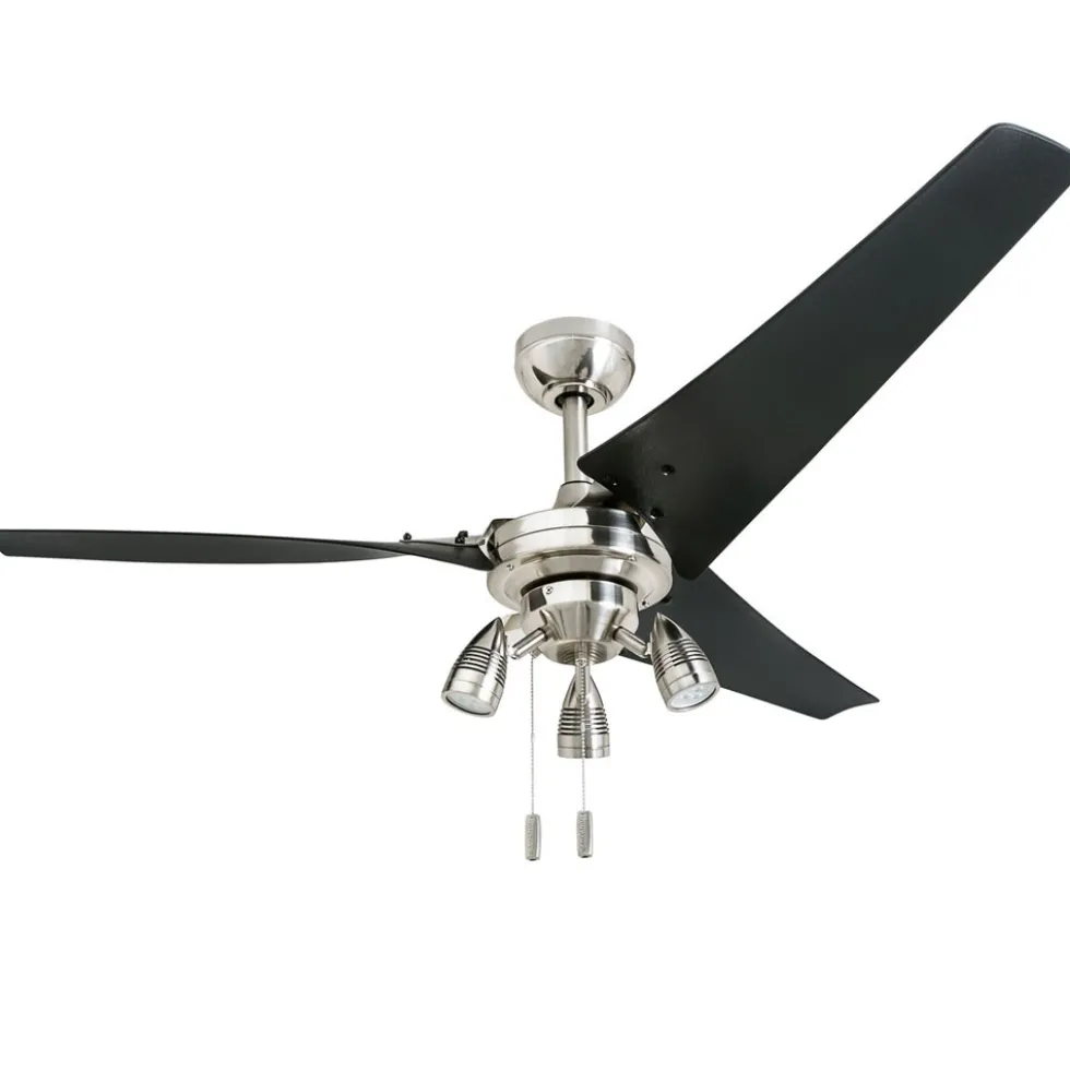 Honeywell 3 Blade Contemporary Phelix Indoor Ceiling Fan, Brushed Nickel, 56-Inch - 50611