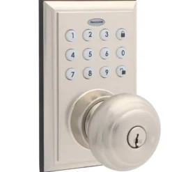Honeywell Bluetooth Enabled Digital Door Knob Lock With Keypad, Satin Nickel, 8832301S