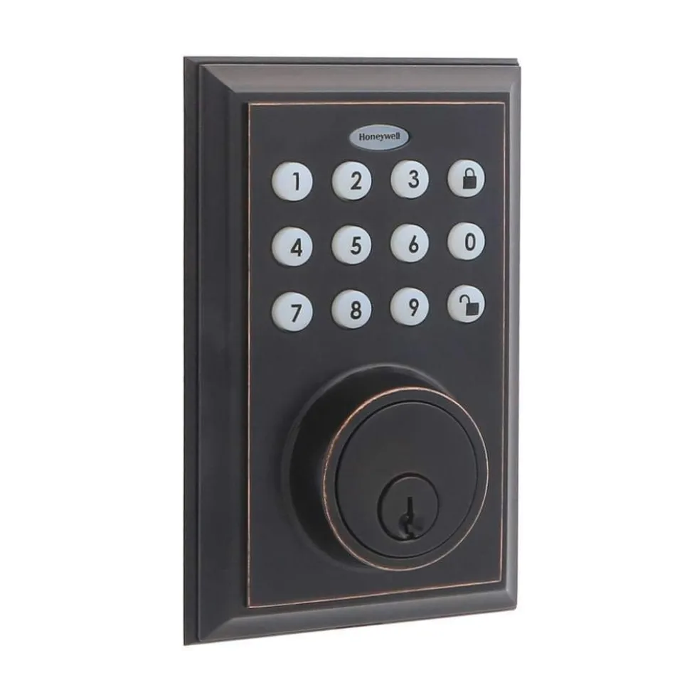 Honeywell Bluetooth Enabled Digital Deadbolt Door Lock With Keypad, Oil Rubbed Bronze, 8812409S