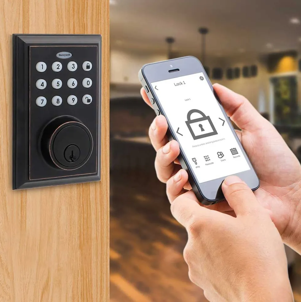 Honeywell Bluetooth Enabled Digital Deadbolt Door Lock With Keypad, Oil Rubbed Bronze, 8812409S
