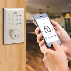 Honeywell Bluetooth Enabled Digital Deadbolt Door Lock With Keypad, Satin Nickel, 8812309S