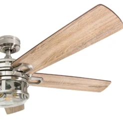 Honeywell Bontera Indoor LED Ceiling Fan with Light, Brushed Nickel, 52-Inch - 50610