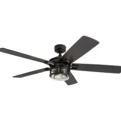 Honeywell Bontera Indoor LED Ceiling Fan with Light, Matte Black, 52-Inch - 50690