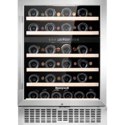 Honeywell 46 Bottle Dual Zone Compressor Wine Fridge with Touch Digital Temperature Control, Stainless Steel - H46WCS
