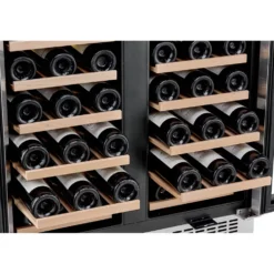 Honeywell 56 Bottle Dual Zone Compressor Wine Cooler Refrigerator, with Digital Wine Fridge Temperature Control, Stainless Steel - H56WCS