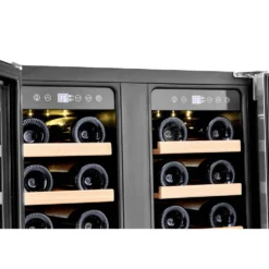 Honeywell 36 Bottle Dual Zone Under Counter Wine Cooler Fridge with Digital Temperature Control, Stainless Steel - H36WCS
