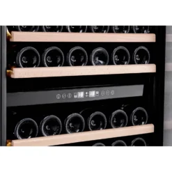Honeywell 154 Bottle Large Dual Zone Wine Cooler Fridge with Digital Temperature Control, Stainless Steel - H154WCS
