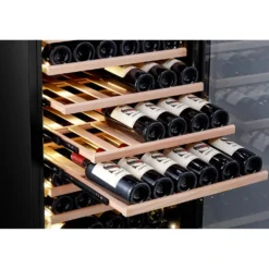 Honeywell 154 Bottle Large Dual Zone Wine Cooler Fridge with Digital Temperature Control, Stainless Steel - H154WCS