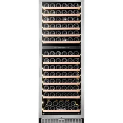 Honeywell 154 Bottle Large Dual Zone Wine Cooler Fridge with Digital Temperature Control, Stainless Steel - H154WCS