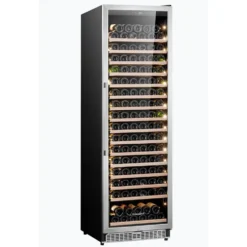 Honeywell 186 Bottle Large Freestanding Compressor Wine Cooler Fridge with Digital Temperature Control, Stainless Steel - H186WCS