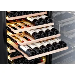 Honeywell 165 Bottle Large Freestanding Wine Cooler Refrigerator with Digital Wine Fridge Temperature Control, Stainless Steel - H165WCS