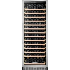 Honeywell 165 Bottle Large Freestanding Wine Cooler Refrigerator with Digital Wine Fridge Temperature Control, Stainless Steel - H165WCS