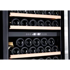 Honeywell 174 Bottle Large Freestanding Dual Zone Compressor Wine Cooler Refrigerator with Touch Controls, Stainless Steel - H174WCS