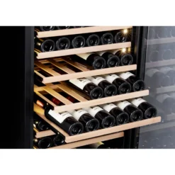 Honeywell 174 Bottle Large Freestanding Dual Zone Compressor Wine Cooler Refrigerator with Touch Controls, Stainless Steel - H174WCS