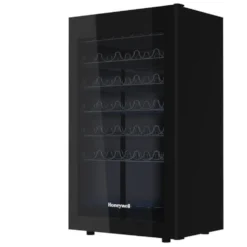 Honeywell 34 Bottle Small Wine Cooler Refrigerator with Digital Thermostat, Black - H34WCB