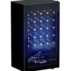 Honeywell 34 Bottle Small Wine Cooler Refrigerator with Digital Thermostat, Black - H34WCB