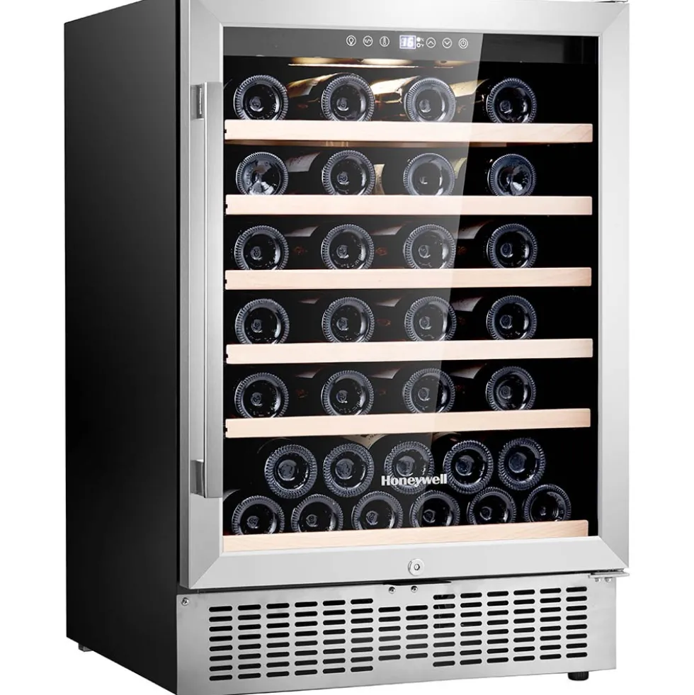 Honeywell 46 Bottle Wine Cooler Refrigerator with Touch Controls, Stainless Steel - H46WCS-1