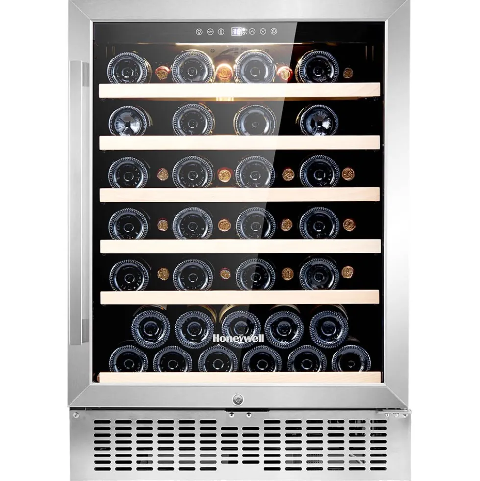Honeywell 46 Bottle Wine Cooler Refrigerator with Touch Controls, Stainless Steel - H46WCS-1