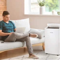 Honeywell 14,500 BTU Dual Hose Portable Air Conditioner with Dehumidifier and Fan, White, HW4CEDAWW0