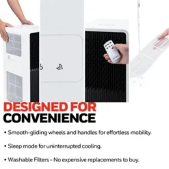 Honeywell 10,000 BTU Slim and Smart WiFi Portable Air Conditioner with Fan, Dehumidifier, and Alexa/Google Home Voice Control, HX4CESVWG0