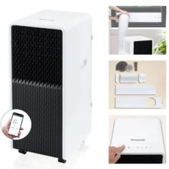 Honeywell 10,000 BTU Slim and Smart WiFi Portable Air Conditioner with Fan, Dehumidifier, and Alexa/Google Home Voice Control, HX4CESVWG0