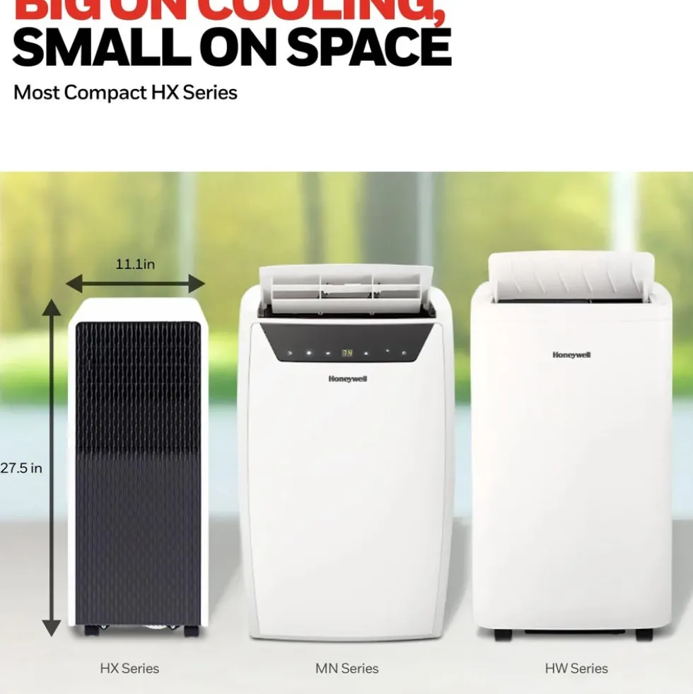 Honeywell 10,000 BTU Slim and Smart WiFi Portable Air Conditioner with Fan, Dehumidifier, and Alexa/Google Home Voice Control, HX4CESVWG0