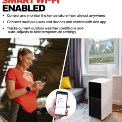 Honeywell 10,000 BTU Slim and Smart WiFi Portable Air Conditioner with Fan, Dehumidifier, and Alexa/Google Home Voice Control, HX4CESVWG0