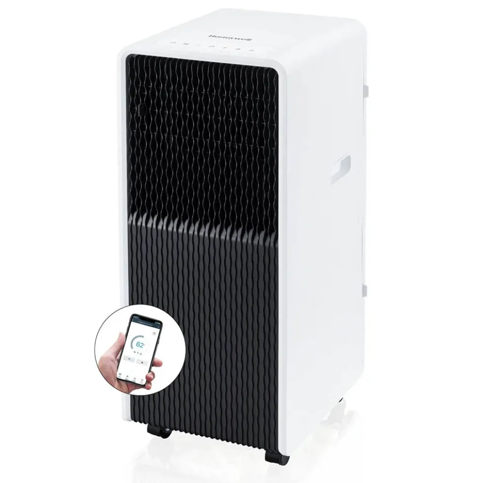 Honeywell 10,000 BTU Slim and Smart WiFi Portable Air Conditioner with Fan, Dehumidifier, and Alexa/Google Home Voice Control, HX4CESVWG0