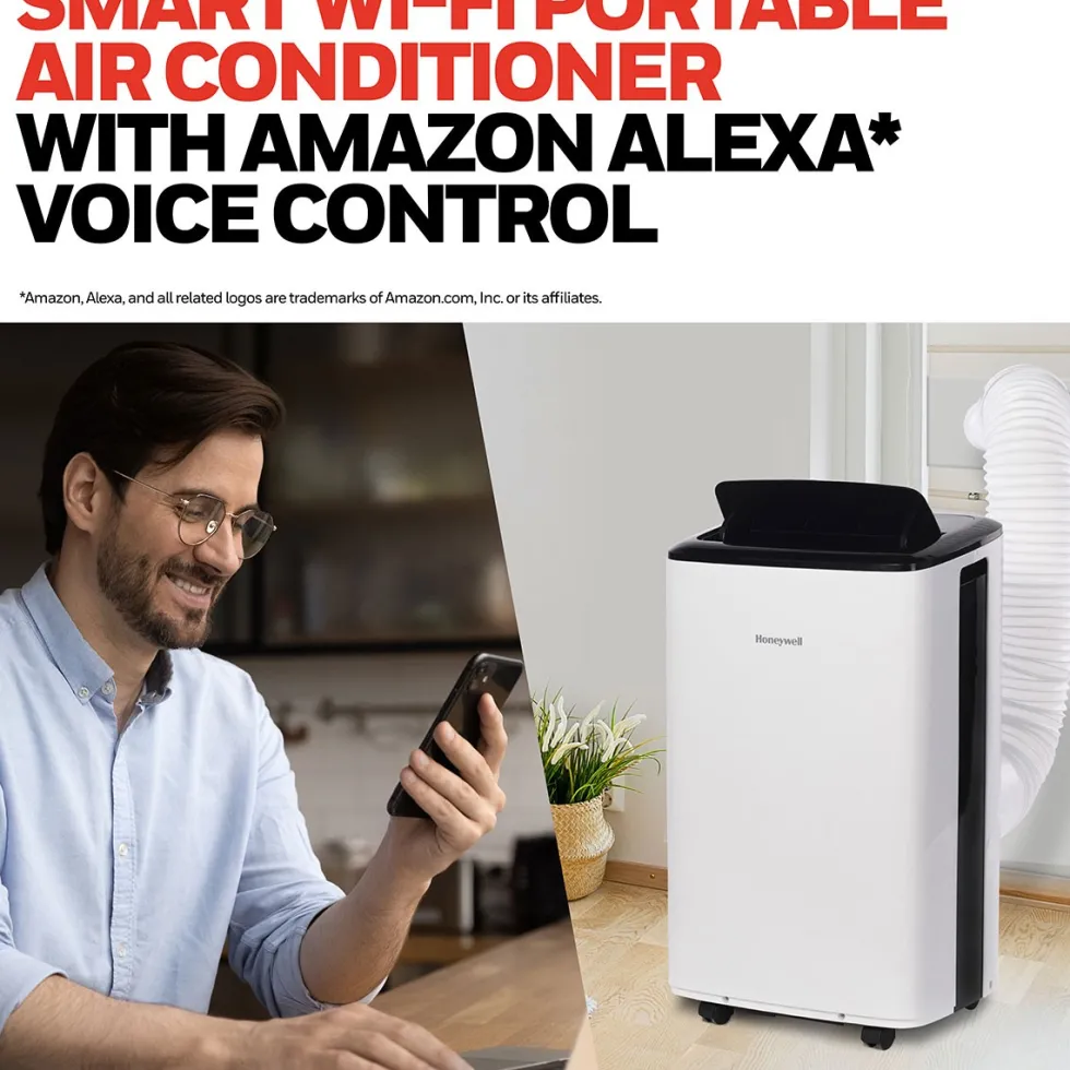 Honeywell 10,000 BTU Smart Wi-Fi Portable Air Conditioner, Dehumidifier and Fan, HF0CESVWK6