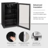 Honeywell 116 Can Cooler and Beverage Refrigerator with Glass Door, Stainless Steel - H115BCS