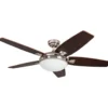Honeywell Carmel Indoor LED Ceiling Fan with Light, Brushed Nickel, 48-Inch - 50196