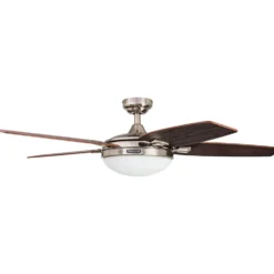 Honeywell Carmel Indoor LED Ceiling Fan with Light, Brushed Nickel, 48-Inch - 50196