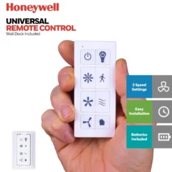 Honeywell Carnegie Ceiling Fan with Light, 52 Inch, Matte Black - 51928