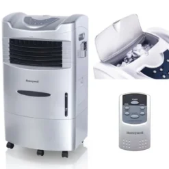 Honeywell CL201AE Portable Evaporative Cooler with Remote Control, 470 CFM - 5.3 Gallon Tank, Gray