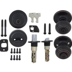 Honeywell Classic Door Knob Home Security Kit, Oil Rubbed Bronze, 8101406