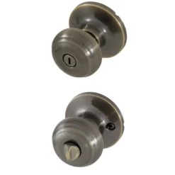 Honeywell Classic Privacy Door Knob, Antique Brass, 8101102