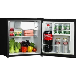 Honeywell Compact Refrigerator 1.6 Cu Ft Mini Fridge with Freezer, Black - H16MRB