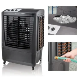 Honeywell CO610PM Outdoor Evaporative Air Cooler and Fan, 2669 CFM for Large Spaces - 14 Gallon Tank, Black