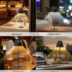 Honeywell Cordless LED Desk Lamp with Rechargeable Battery, Color Changing and Touch Controls, Black HWT-M1B