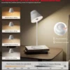 Honeywell Cordless LED Table Lamp with Rechargeable Battery, Color Changing and Touch Controls, White HWT-M1W